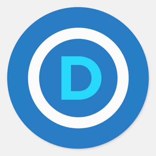Democratische Logo-Stickers Ronde Sticker (Voorkant)