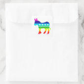 Democratische originele ezel regenboog vierkante sticker (Tas)