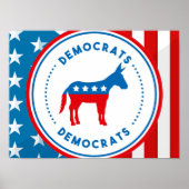 Democratische Partij Embleem Badge  Poster (Voorkant)