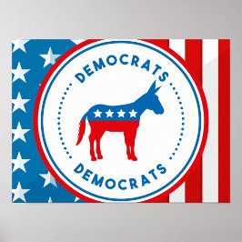 Democratische Partij Embleem Badge Poster