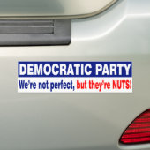DEMOCRATISCHE PARTIJ. NIET PERFECT, MAAR ZE ZIJN N BUMPERSTICKER (Op auto)
