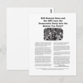 Democratische Partij of Boston Tea Party Briefkaart (Voorkant / Achterkant)