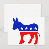 Democratische Partij Politiek Embleem (Donkey) Briefkaart (Voorkant / Achterkant)