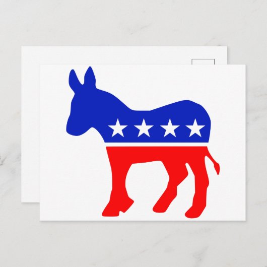 Democratische Partij Politiek Embleem (Donkey) Briefkaart (Voorkant / Achterkant)