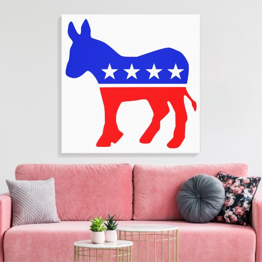 Democratische Partij Politiek Embleem (Donkey) Canvas Afdruk (Insitu (Woonkamer))