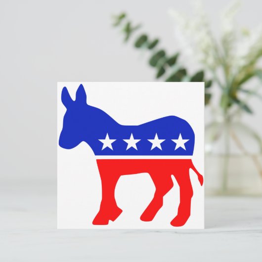 Democratische Partij Politiek Embleem (Donkey) Kaart (Staand voorkant)