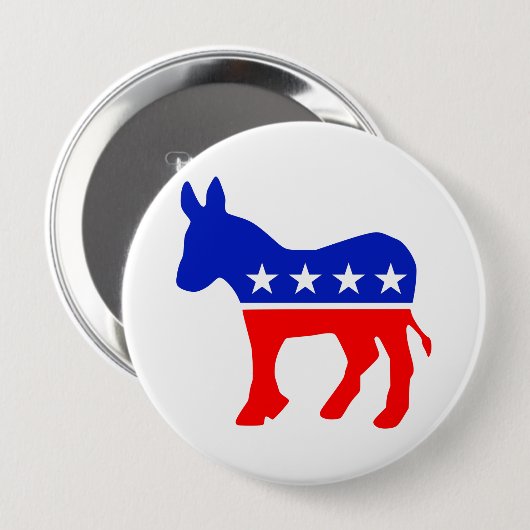 Democratische Partij Politiek Embleem (Donkey) Ronde Button 4,0 Cm (Voorkant /achterkant)