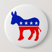 Democratische Partij Politiek Embleem (Donkey) Ronde Button 4,0 Cm (Voorkant)