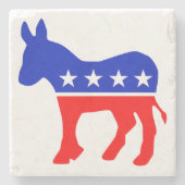 Democratische Partij Politiek Embleem (Donkey) Stenen Onderzetter (Voorkant)