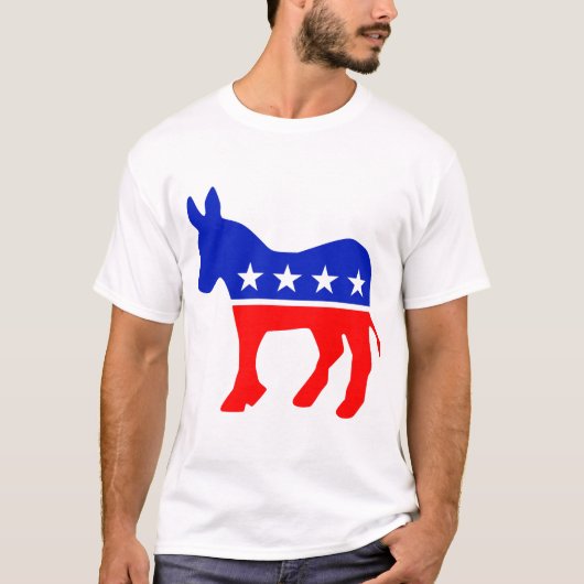 Democratische Partij Politiek Embleem (Donkey) T-shirt (Voorkant)