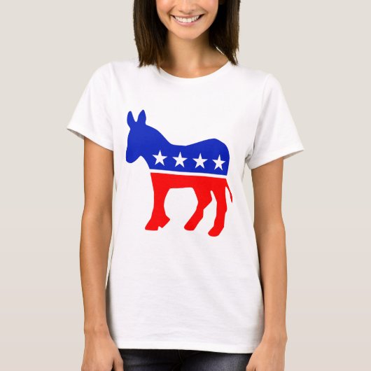 Democratische Partij Politiek Embleem (Donkey) T-shirt (Voorkant)