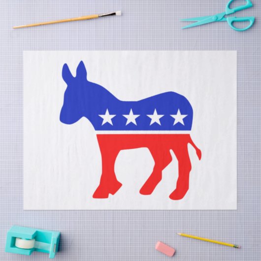 Democratische Partij Politiek Embleem (Donkey) Tissuepapier (Craft)