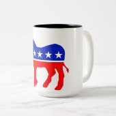 Democratische Partij Politiek Embleem (Donkey) Tweekleurige Koffiemok (Voorkant rechts)