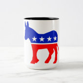 Democratische Partij Politiek Embleem (Donkey) Tweekleurige Koffiemok (Center)