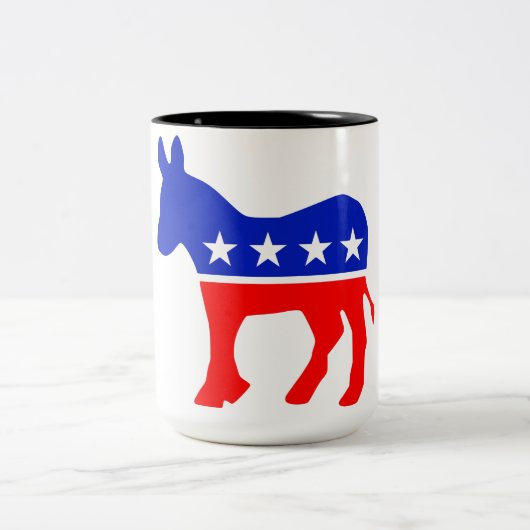 Democratische Partij Politiek Embleem (Donkey) Tweekleurige Koffiemok (Center)