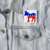 Democratische Partij Politiek Embleem (Donkey) Vierkante Button 5,1 Cm (In situ)