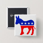 Democratische Partij Politiek Embleem (Donkey) Vierkante Button 5,1 Cm (Voorkant /achterkant)