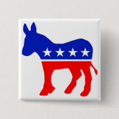 Democratische Partij Politiek Embleem (Donkey) Vierkante Button 5,1 Cm (Voorkant)