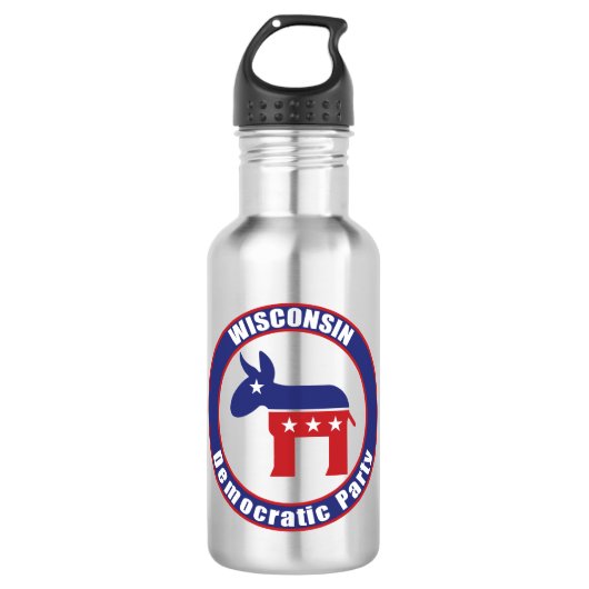 Democratische Partij van Wisconsin Waterfles (Voorkant)