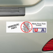 Democratische partijnamen VS Bumpersticker (Op auto)