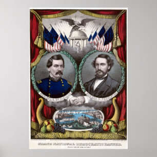  democratische presidentsverkiezingen in de burger poster