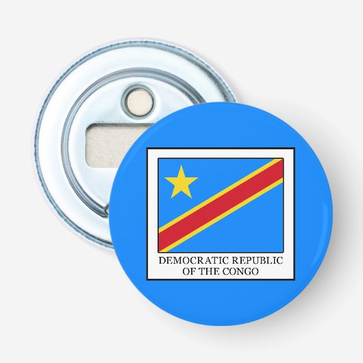 Democratische Republiek Congo Button Flesopener (Voorkant)