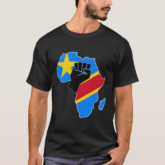 Democratische Republiek Congo DRC RDC Flag Pride A T-shirt (Voorkant)
