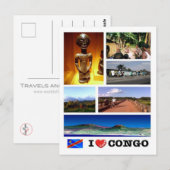 Democratische Republiek Congo - I Love - Briefkaart (Voorkant / Achterkant)