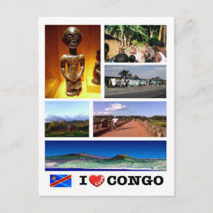 Democratische Republiek Congo - I Love - Briefkaart