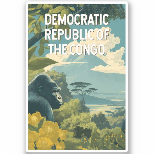 Democratische Republiek Congo Illustratie Sticker (Voorkant)