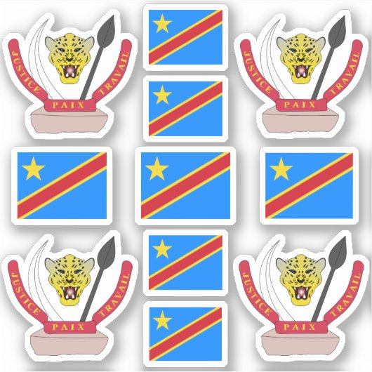 Democratische Republiek Congo - nationale symbolen Sticker (Voorkant)