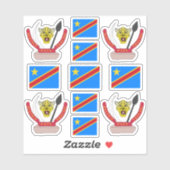 Democratische Republiek Congo - nationale symbolen Sticker (Vel)