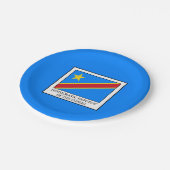 Democratische Republiek Congo Papieren Bordje (Gekanteld)