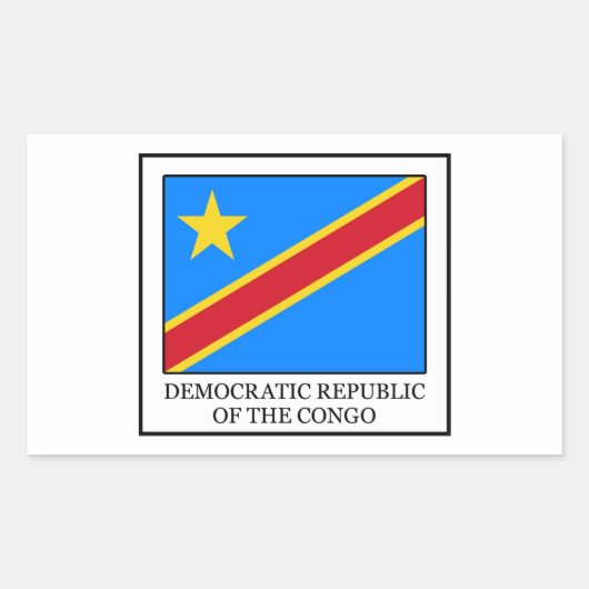 Democratische Republiek Congo Rechthoekige Sticker (Voorkant)