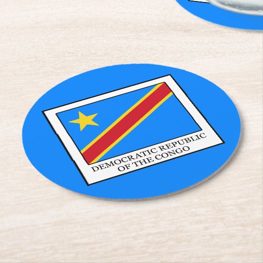 Democratische Republiek Congo Ronde Kartonnen Onderzetter (Gebogen)