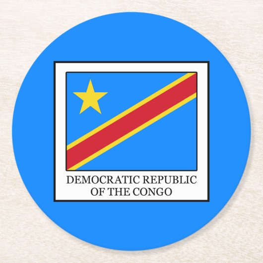 Democratische Republiek Congo Ronde Kartonnen Onderzetter (Voorkant)