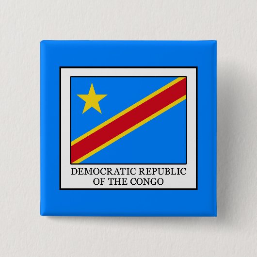 Democratische Republiek Congo Vierkante Button 5,1 Cm (Voorkant)