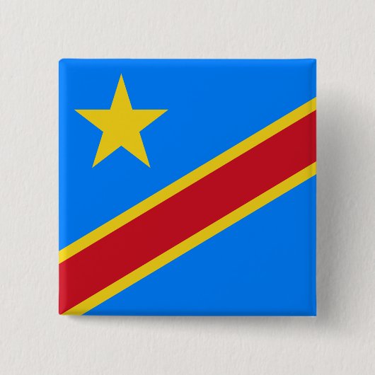 Democratische Republiek Congo Vierkante Button 5,1 Cm (Voorkant)