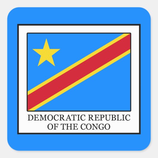 Democratische Republiek Congo Vierkante Sticker (Voorkant)