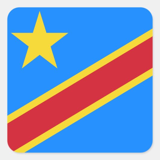 Democratische Republiek Congo Vierkante Sticker (Voorkant)