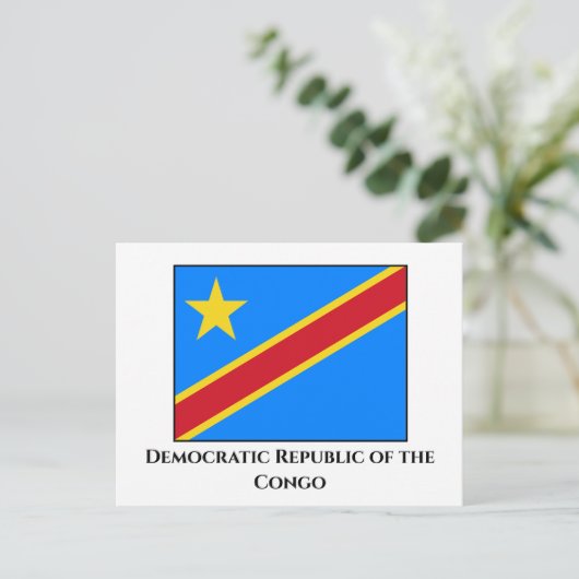 Democratische Republiek Congo Vlag Briefkaart (Staand voorkant)