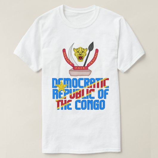 Democratische Republiek Congo Vlag en munt T-shirt (Design voorkant)