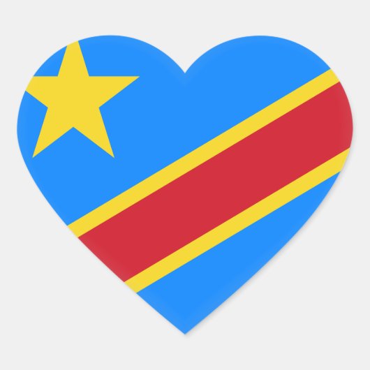 Democratische Republiek Congo Vlag Hart Sticker (Voorkant)