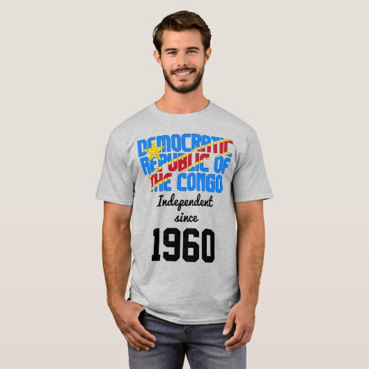 Democratische Republiek Congo Vlag onafhankelijkhe T-shirt (Voorkant volledig)