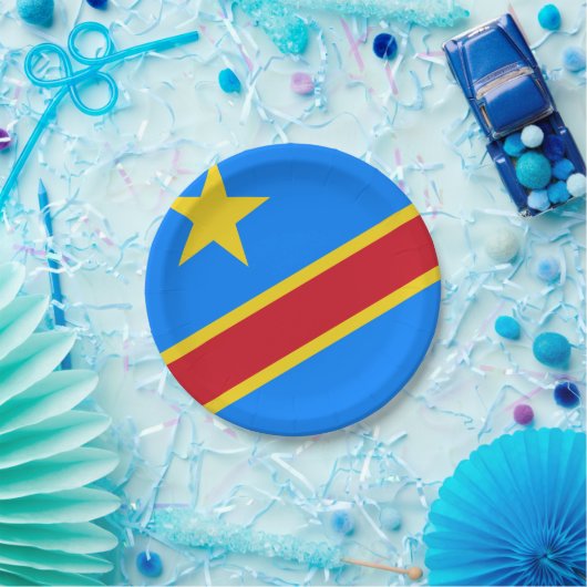 Democratische Republiek Congo Vlag Papieren Bordje (Feest)