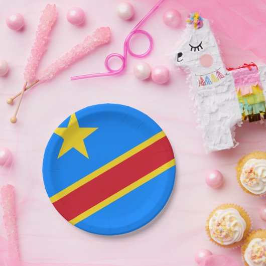 Democratische Republiek Congo Vlag Papieren Bordje (Feest)