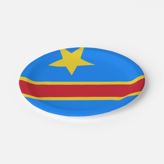 Democratische Republiek Congo Vlag Papieren Bordje (Gekanteld)