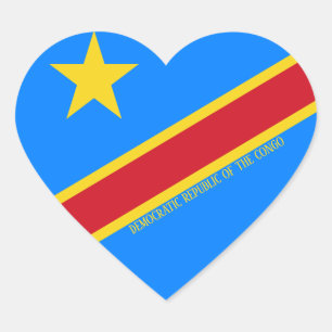 Democratische Republiek Congo Vlag Patriottisch Hart Sticker