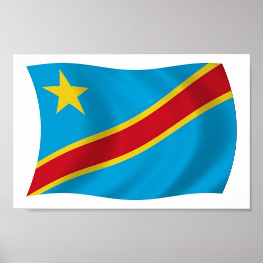 Democratische Republiek Congo Vlag Poster Print (Voorkant)