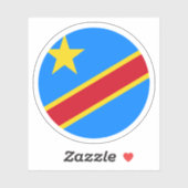 Democratische Republiek Congo Vlag Ronde Sticker (Vel)